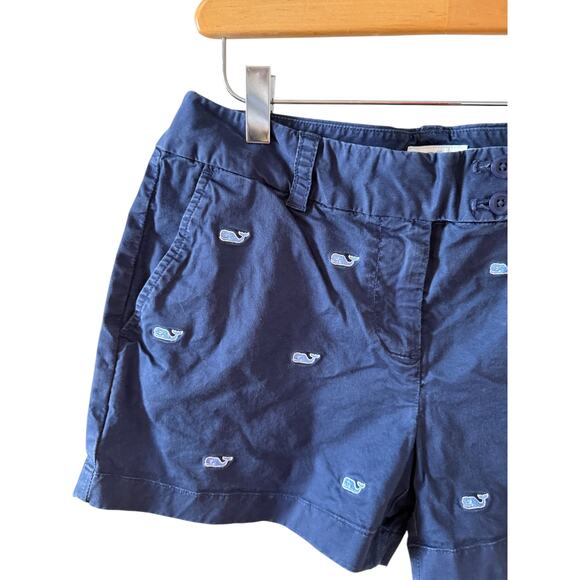 Vineyard Vines Embroidered Whale Cotton Shorts Blue 6 - Picture 2 of 4